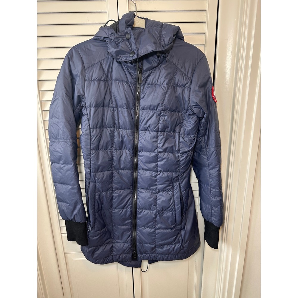 Canada Goose Abbott Hoody Navy Blue Down Puffer Jacket Women Slim Fit Hooded - Picture 12 of 12